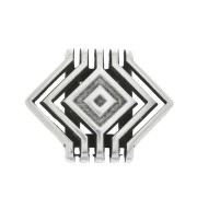 Passante geometrico 28x23 mm per lacci 20 mm - placcatura argento fino anticato x1|raw }}