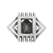 Passante geometrico 28x23 mm per lacci 20 mm - placcatura argento fino anticato x1