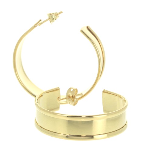 Creole larghe con bordo curvo da decorare - 40 mm - Dorato  x2