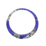 Pendente anello in acetato 41mm Squama di tartaruga Blu scuro - Bianco x1