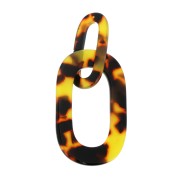 Pendente maglie XXL in acetato 62x26 mm Squama di tartaruga - Marrone - Nero x1|raw }}