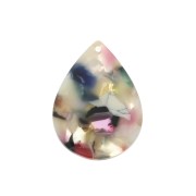 Pendente goccia 31x22 mm - Squama di tartaruga - Beige - Rosa x1