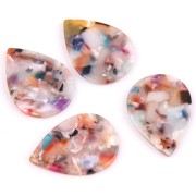 Pendente goccia 31x22 mm - Squama di tartaruga - Beige - Rosa x1