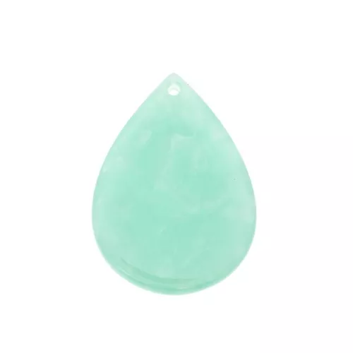 Pendente goccia 31x22 mm - Squama di tartaruga - Mint madreperla x1
