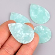 Pendente goccia 31x22 mm - Squama di tartaruga - Mint madreperla x1