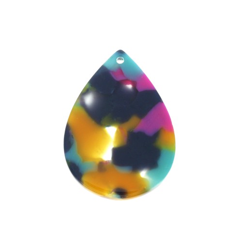 Pendente goccia 31x22 mm - Squama di tartaruga - Fucsia - Blu - Camel x1