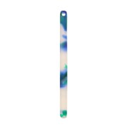 Pendente barra 40x2.5 mm - Squama di tartaruga - Blu scuro - Verde x1