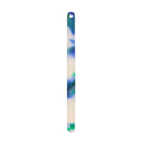 Pendente barra 40x2.5 mm - Squama di tartaruga - Blu scuro - Verde x1