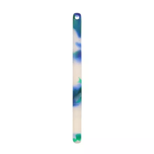 Pendente barra 40x2.5 mm - Squama di tartaruga - Blu scuro - Verde x1