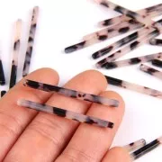 Pendente barra 40x2.5 mm - Squama di tartaruga - Beige - Nero x1