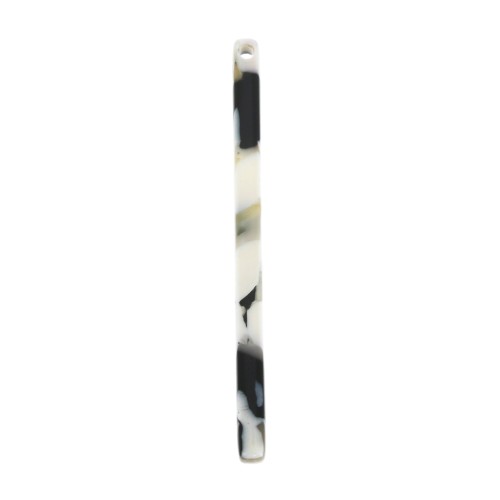 Pendente barra 40x2.5 mm - Squama di tartaruga - Nero - Bianco x1
