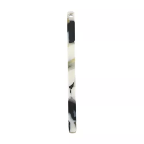 Pendente barra 40x2.5 mm - Squama di tartaruga - Nero - Bianco x1