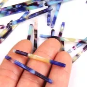 Pendente barra 40x2.5 mm - Squama di tartaruga - Multi Blu - Giallo x1