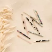 Pendente barra 40x2.5 mm - Squama di tartaruga - Multi Blu - Giallo x1