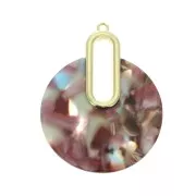 Pendente - orecchini  design 57x44 mm Squama di tartaruga - Rosa - Blu x1