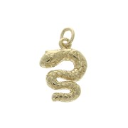 Ciondolo serpente con anello chiuso 15.5x11 mm - Placcato oro 3 micron x1