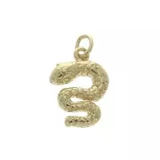 Ciondolo serpente con anello chiuso 15.5x11 mm - Placcato oro 3 micron x1