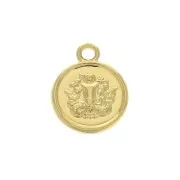 Ciondolo rotondo - segno zodiacale Acquario 10x8 mm Placcato oro 3 micron x1