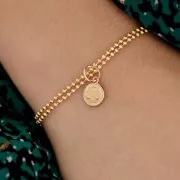 Ciondolo rotondo - segno zodiacale Cancro 10x8 mm - Placcato oro 3 micron x1