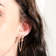 Orecchini monachelle creole manette 34x12 mm - Placcato oro 3 micron x1