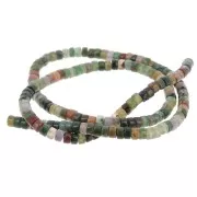 Agata - Perles rondelles - Heishi en pierre gemme 4x2.5 mm - Indian Agate teinté x40cm Perles rondelles - Heishi en pierre gemme 4x2.5 mm - Indian Agate teinté x40cm
