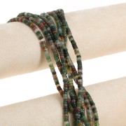 Perle rondelle- Heishi in pietra gemma 4x2.5 mm - Indian Agate tinto x40cm