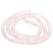 Perla Heishi a forma di dischetto in pietra semipreziosa 4x2,5 mm - Quarzo rosa colorato x 37 cm