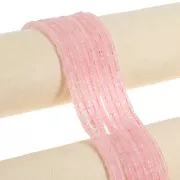 Perla Heishi a forma di dischetto in pietra semipreziosa 4x2,5 mm - Quarzo rosa colorato x 37 cm