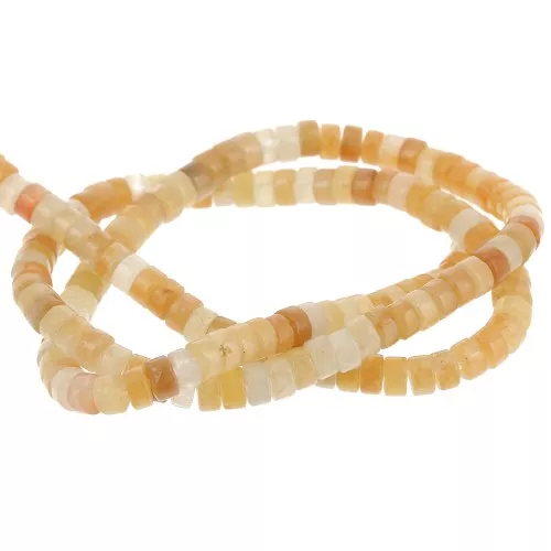 Perle semipreziose Heishi 4x2,5 mm - Giada color topazio x39cm