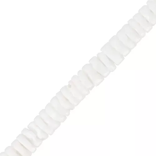 Perle di conchiglia Heishi 6 mm - Bianco x57cm