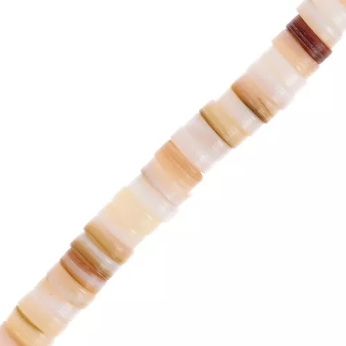 Perle rondelle Heishi madreperla 5 mm - Naturale x39cm