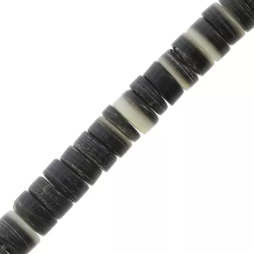 Perle rondelle Heishi madreperla 6 mm - Marrone scuro x39cm