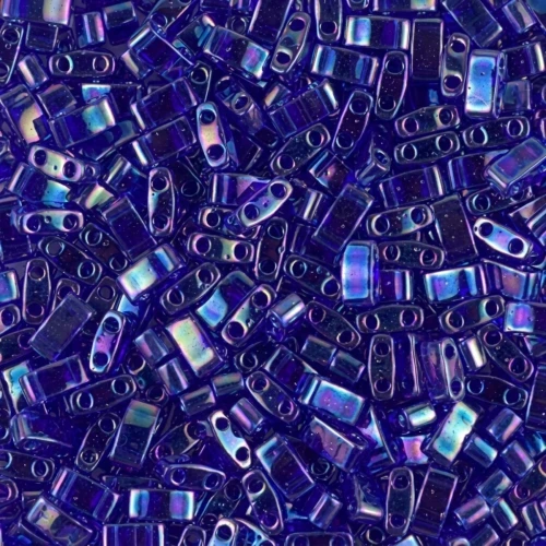 Miyuki Half Tila Beads 5x2.3x1.9mm HTL-177 - Trasparente Cobalt AB x10g