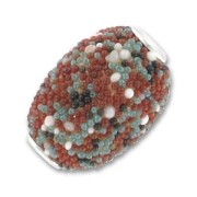 Oliva inclusioni di perline mm. 20x15 Multicolori x1|raw }}