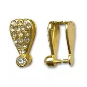 Fermaciondolo strass mm. 15 dorato x1