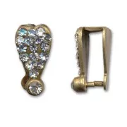 Fermaciondolo strass mm. 15 bronzo x1