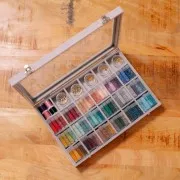 Espositore per gioielli 35x24x5 cm-24 scomparto - imitazione velluto - Grigio x1