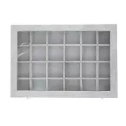 Espositore per gioielli 35x24x5 cm-24 scomparto - imitazione velluto - Grigio x1