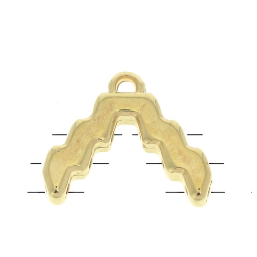 Cymbal Bead Endings - Terminale SuperDuo 13.5x16 mm Menites Dorato con oro fino x1