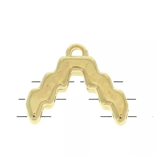 Cymbal Bead Endings - Terminale SuperDuo 13.5x16 mm Menites Dorato con oro fino x1
