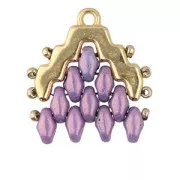 Cymbal Bead Endings - Terminale SuperDuo 13.5x16 mm Menites Dorato con oro fino x1