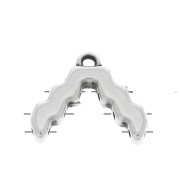 Cymbal Bead Endings - Terminale SuperDuo 13.5x16 mm Menites Argentato invecchiato