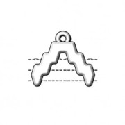 Cymbal Bead Endings - Terminale SuperDuo 13.5x16 mm Menites Argentato invecchiato