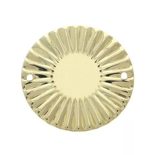 Intercalare rondo effetto pieghe 25 mm per cabochon 10mm-Placcato oro 3 micronx1