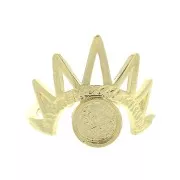 Anello regolabile mezzo-sole etnico cabochon  6 mm Placcato Oro 3 micron x1