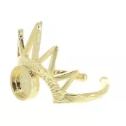 Anello regolabile mezzo-sole etnico cabochon  6 mm Placcato Oro 3 micron x1