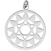 Pendente rotondo - medaglia 21,5x19 mm Chakra n. 4 - Cuore - Acciaio inossidabile 304 x1
