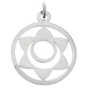 Pendente tondo - medaglietta 22x19 mm Chakra n°2 - Sacrato - acciao inossidabilex1|raw }}