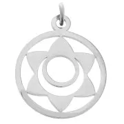 Pendente rotondo - medaglia 21,5x19 mm Chakra n. 2 - Sacro - Acciaio inossidabile 304 x1