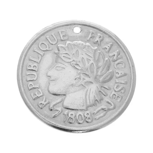 Pendente tondo- moneta Republica Francese 20 mm - acciaio inossidabile x1